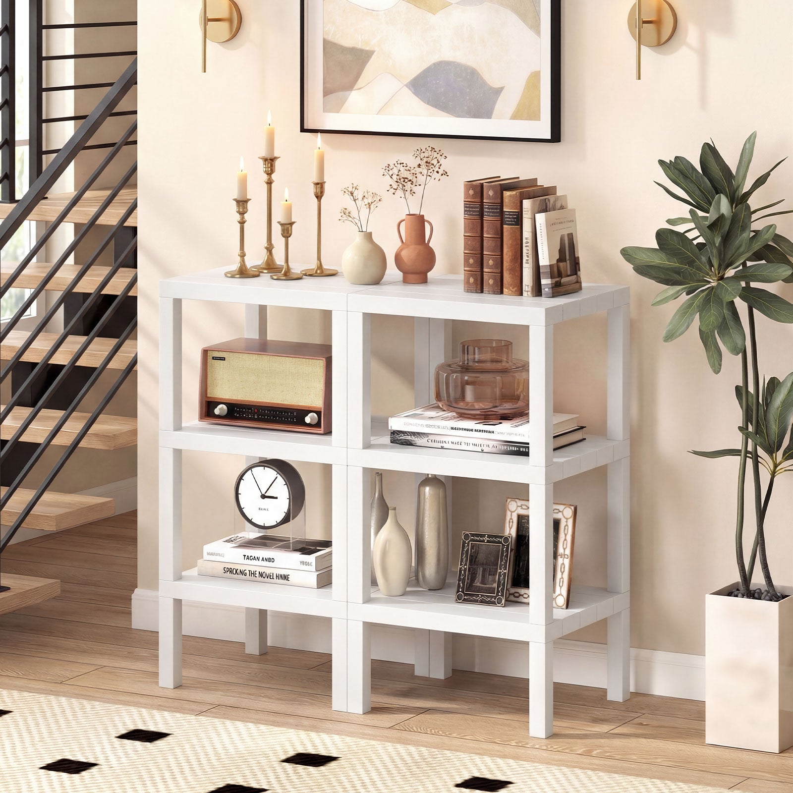 6-Tier Plastic Modular Storage Shelves for Living Room and Kitchen, White Raised Garden Beds at Gallery Canada