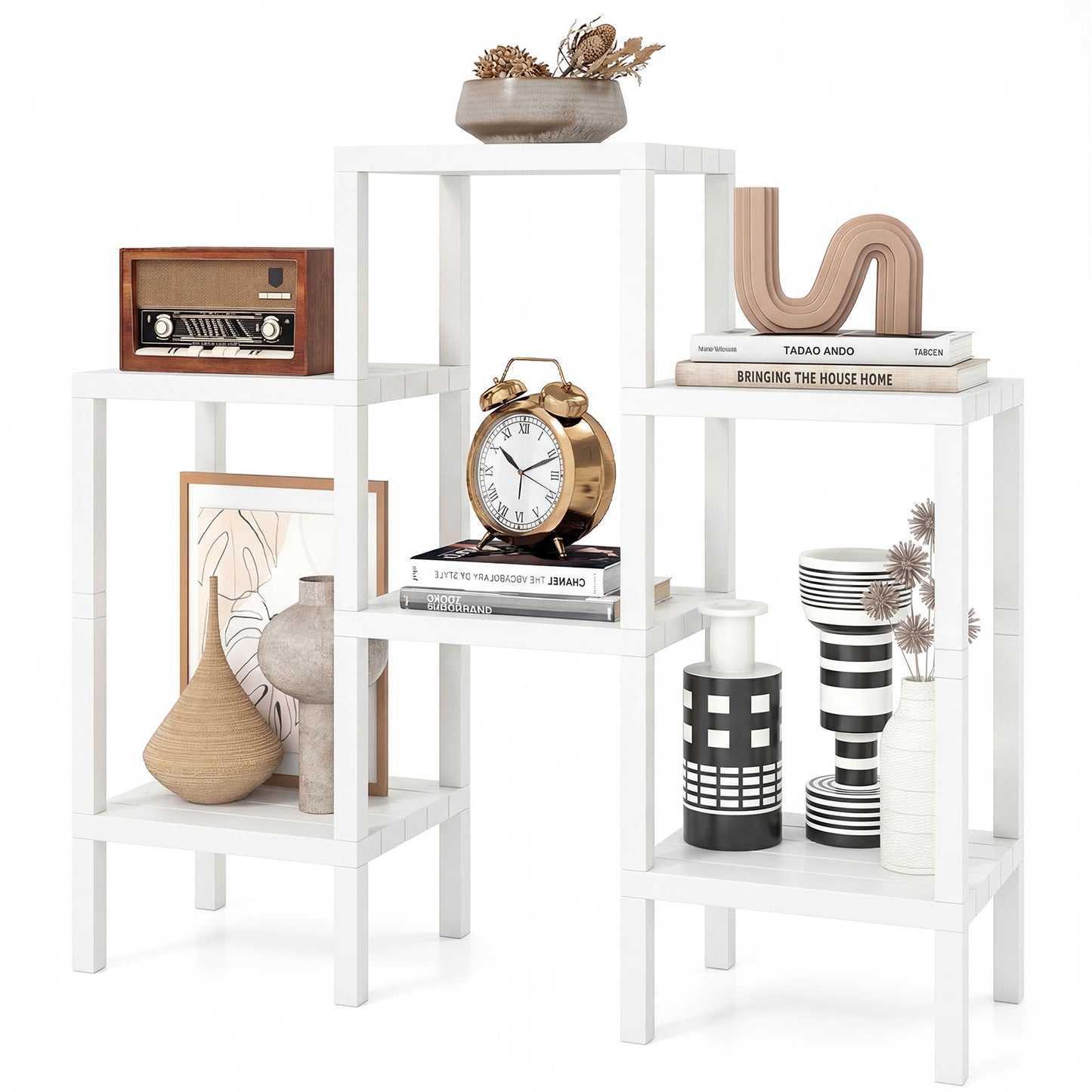 6-Tier Plastic Modular Storage Shelves for Living Room and Kitchen, White Raised Garden Beds at Gallery Canada