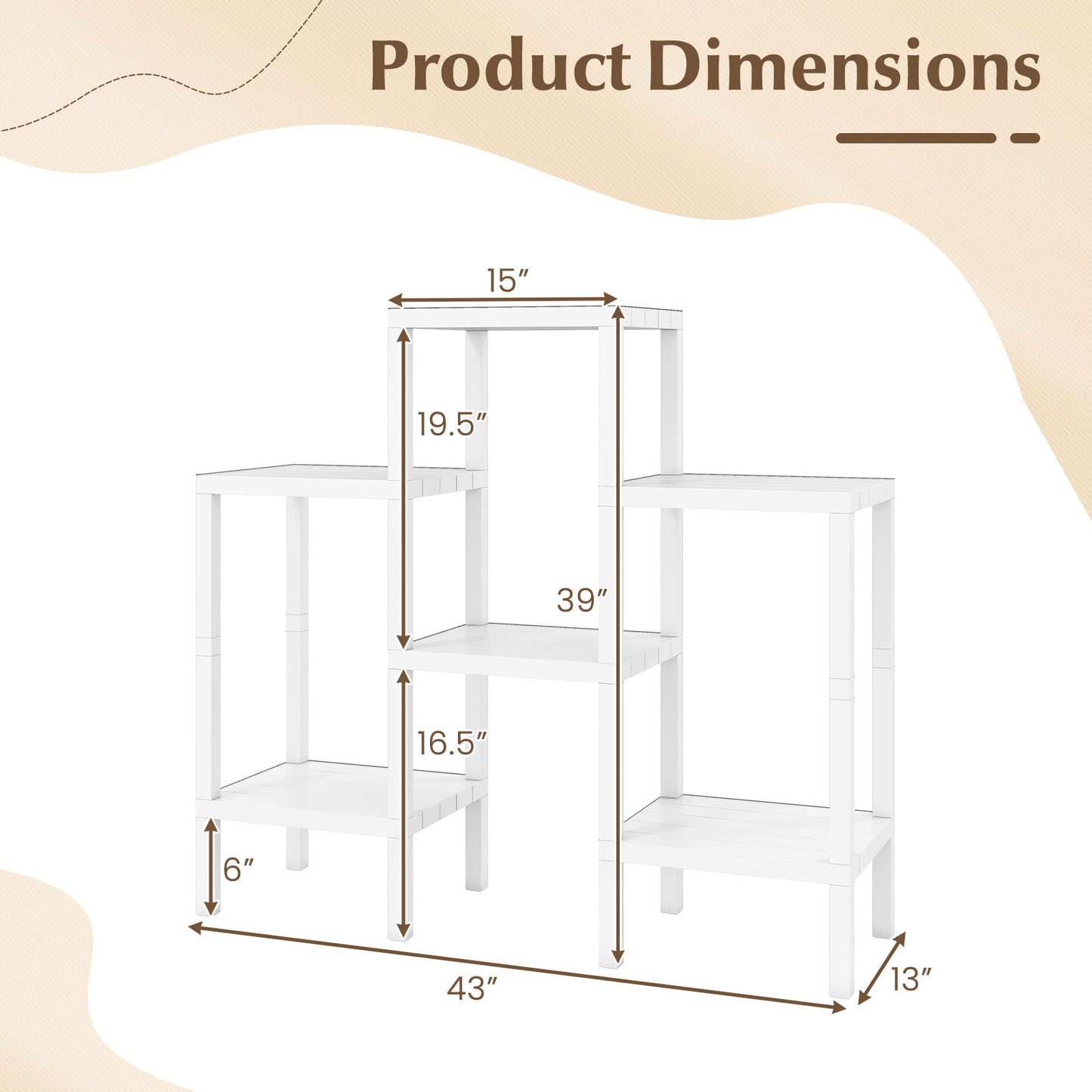 6-Tier Plastic Modular Storage Shelves for Living Room and Kitchen, White Raised Garden Beds at Gallery Canada