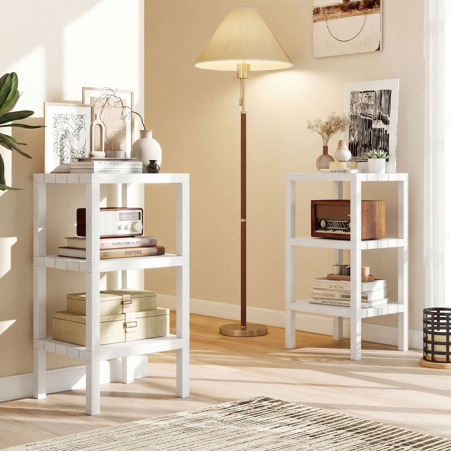 6-Tier Plastic Modular Storage Shelves for Living Room and Kitchen, White Raised Garden Beds at Gallery Canada