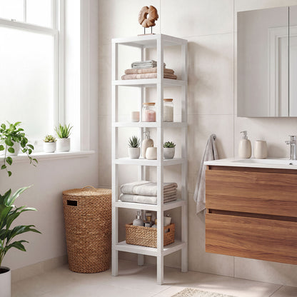 6-Tier Plastic Modular Storage Shelves for Living Room and Kitchen, White Raised Garden Beds at Gallery Canada