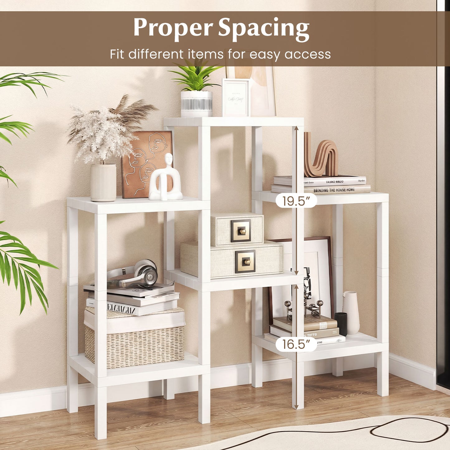 6-Tier Plastic Modular Storage Shelves for Living Room and Kitchen, White Raised Garden Beds at Gallery Canada