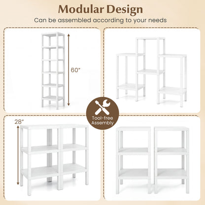 6-Tier Plastic Modular Storage Shelves for Living Room and Kitchen, White Raised Garden Beds at Gallery Canada