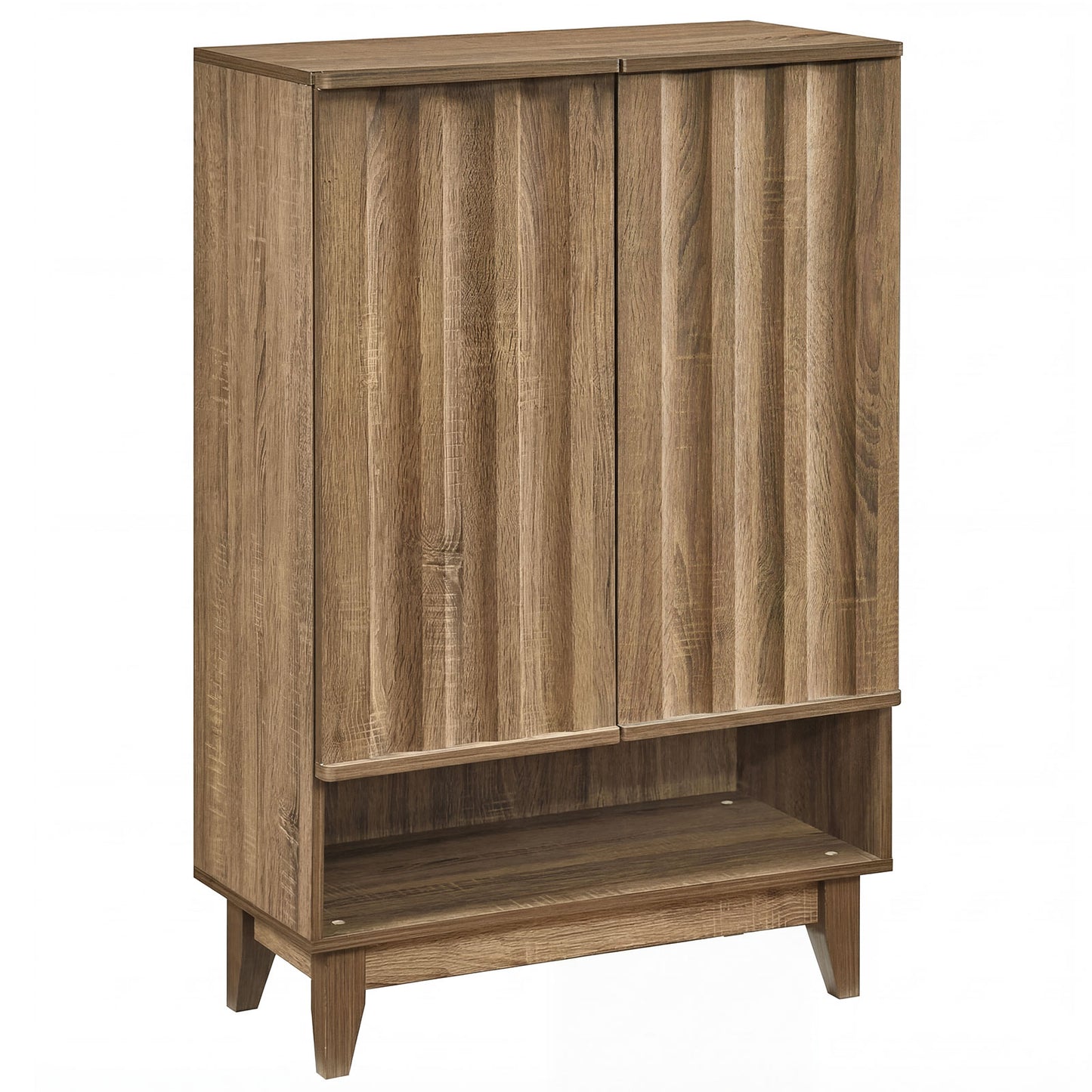 6-Tier Shoe Storage Organizer with 2 Fluted Doors, Oak Shoe Racks & Storage Benches at Gallery Canada