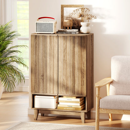 6-Tier Shoe Storage Organizer with 2 Fluted Doors, Oak Shoe Racks & Storage Benches at Gallery Canada