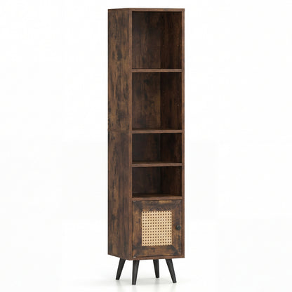6-Tier Tall Narrow Bookcase, 54 Inches, Brown Bookcases at Gallery Canada