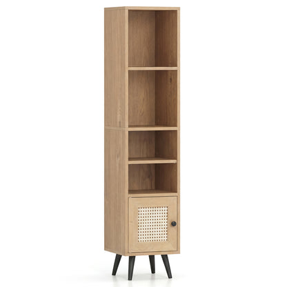 6-Tier Tall Narrow Bookcase, 54 Inches, Natural Bookcases at Gallery Canada