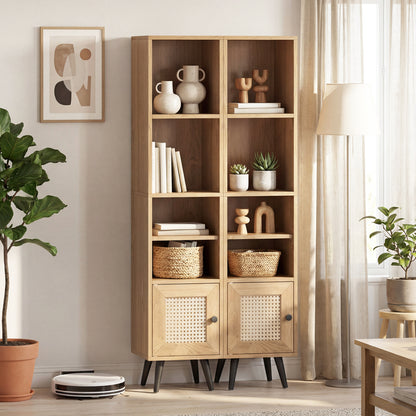 6-Tier Tall Narrow Bookcase, 54 Inches, Natural Bookcases at Gallery Canada