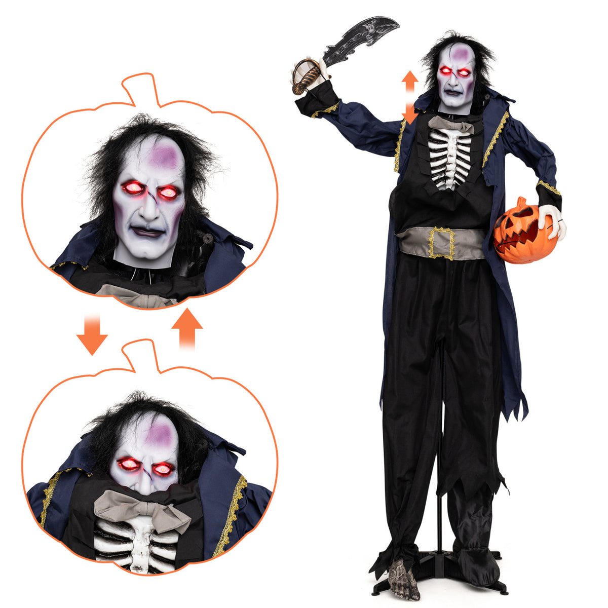 6 ft Animated Halloween Vampire Pirate Decoration