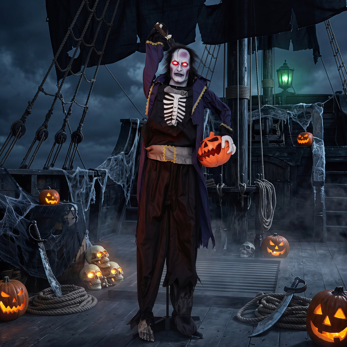 6 ft Animated Halloween Vampire Pirate Decoration