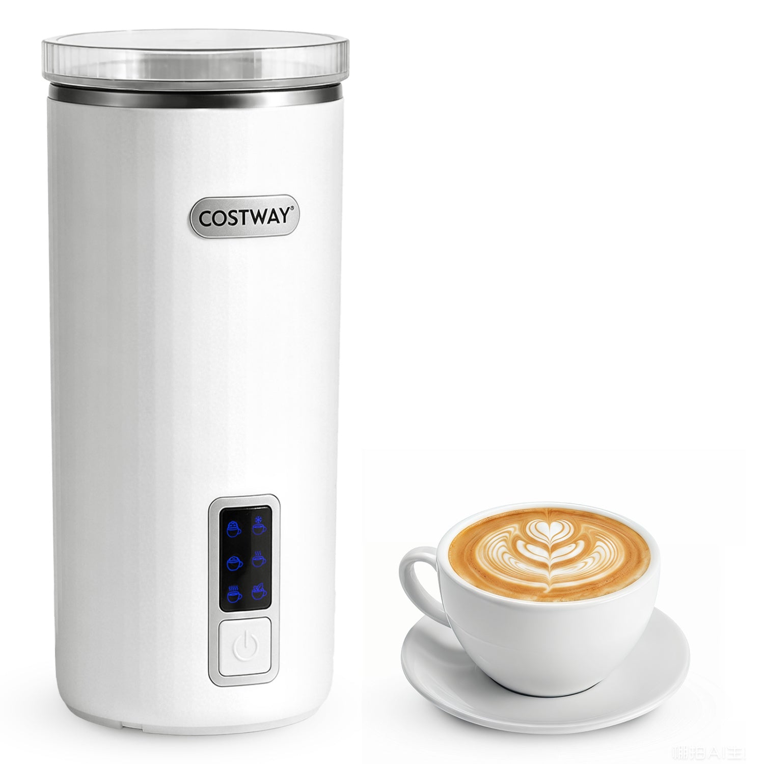 6-in-1 Electric Milk Steamer with Stainless Steel Interior, White Small Appliances at Gallery Canada