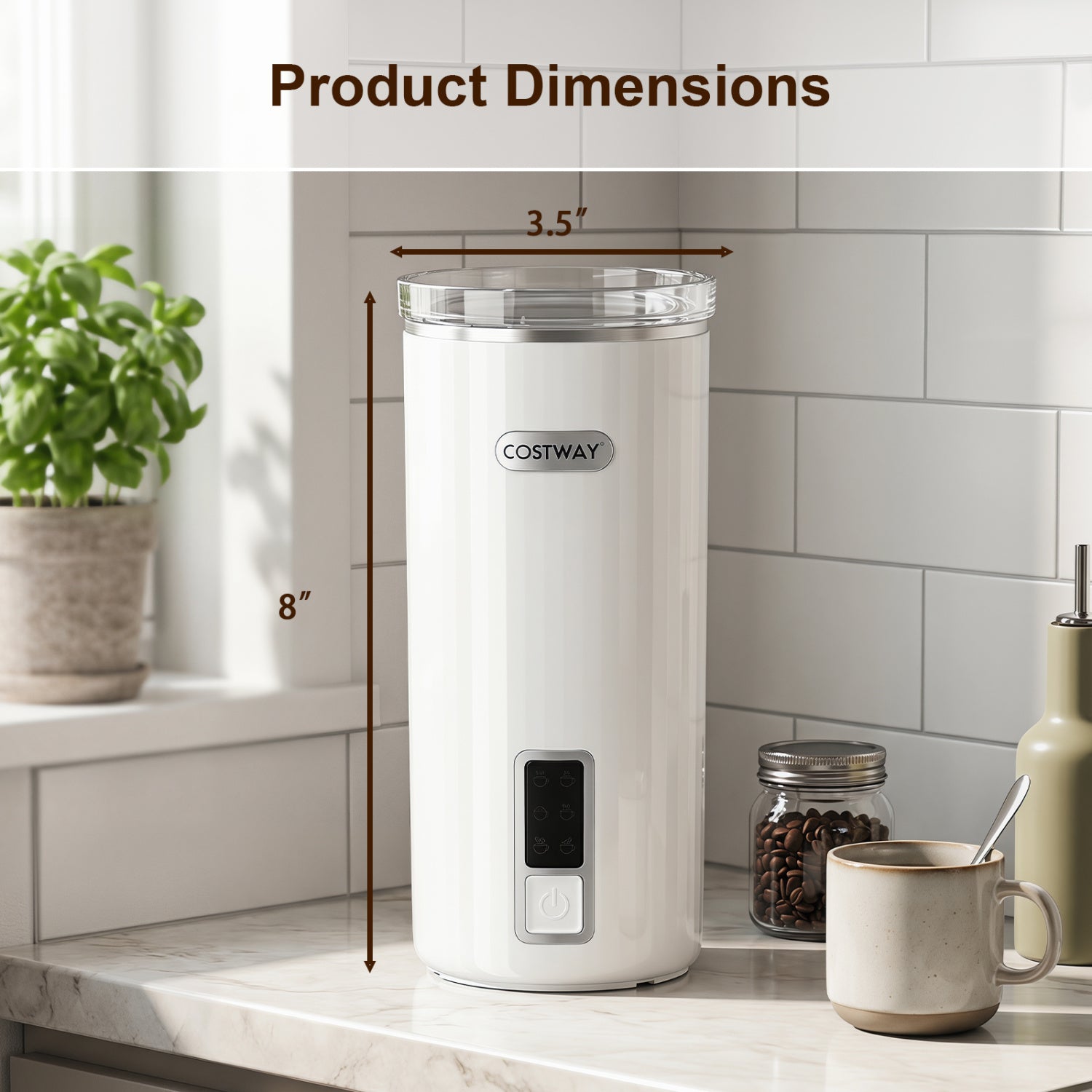 6-in-1 Electric Milk Steamer with Stainless Steel Interior, White Small Appliances at Gallery Canada
