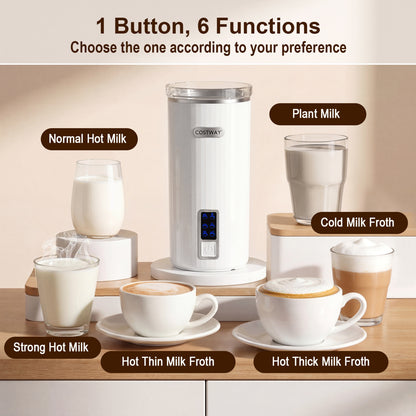 6-in-1 Electric Milk Steamer with Stainless Steel Interior, White Small Appliances at Gallery Canada