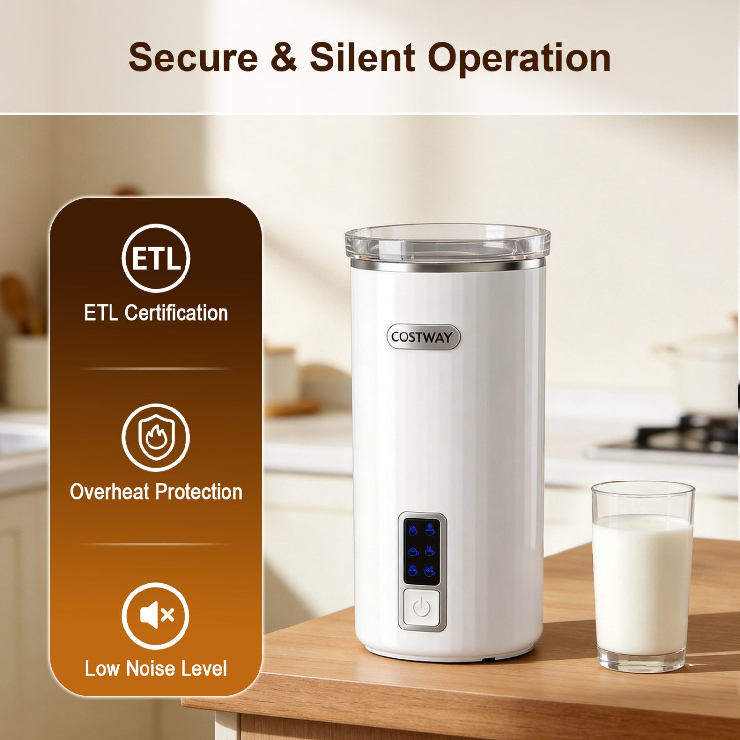 6-in-1 Electric Milk Steamer with Stainless Steel Interior, White Small Appliances at Gallery Canada