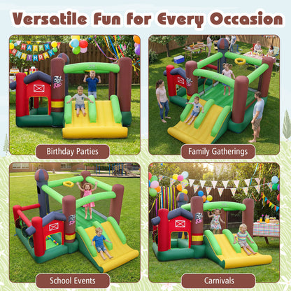6-in-1 Inflatable Bounce House, Double Slides, No 735W Blower Bounce House at Gallery Canada