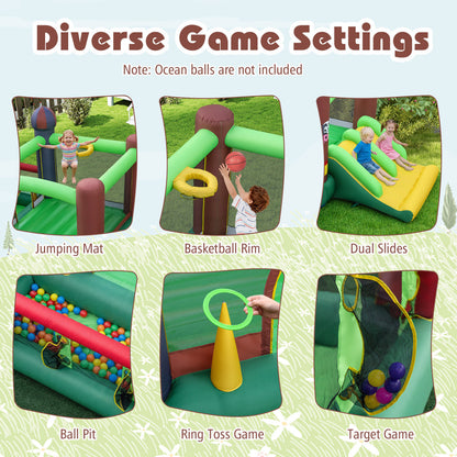 6-in-1 Inflatable Bounce House, Double Slides, No 735W Blower Bounce House at Gallery Canada