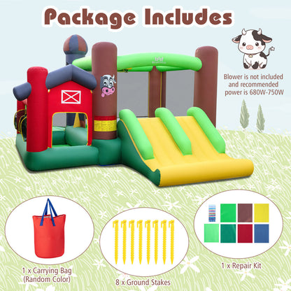 6-in-1 Inflatable Bounce House, Double Slides, No 735W Blower Bounce House at Gallery Canada