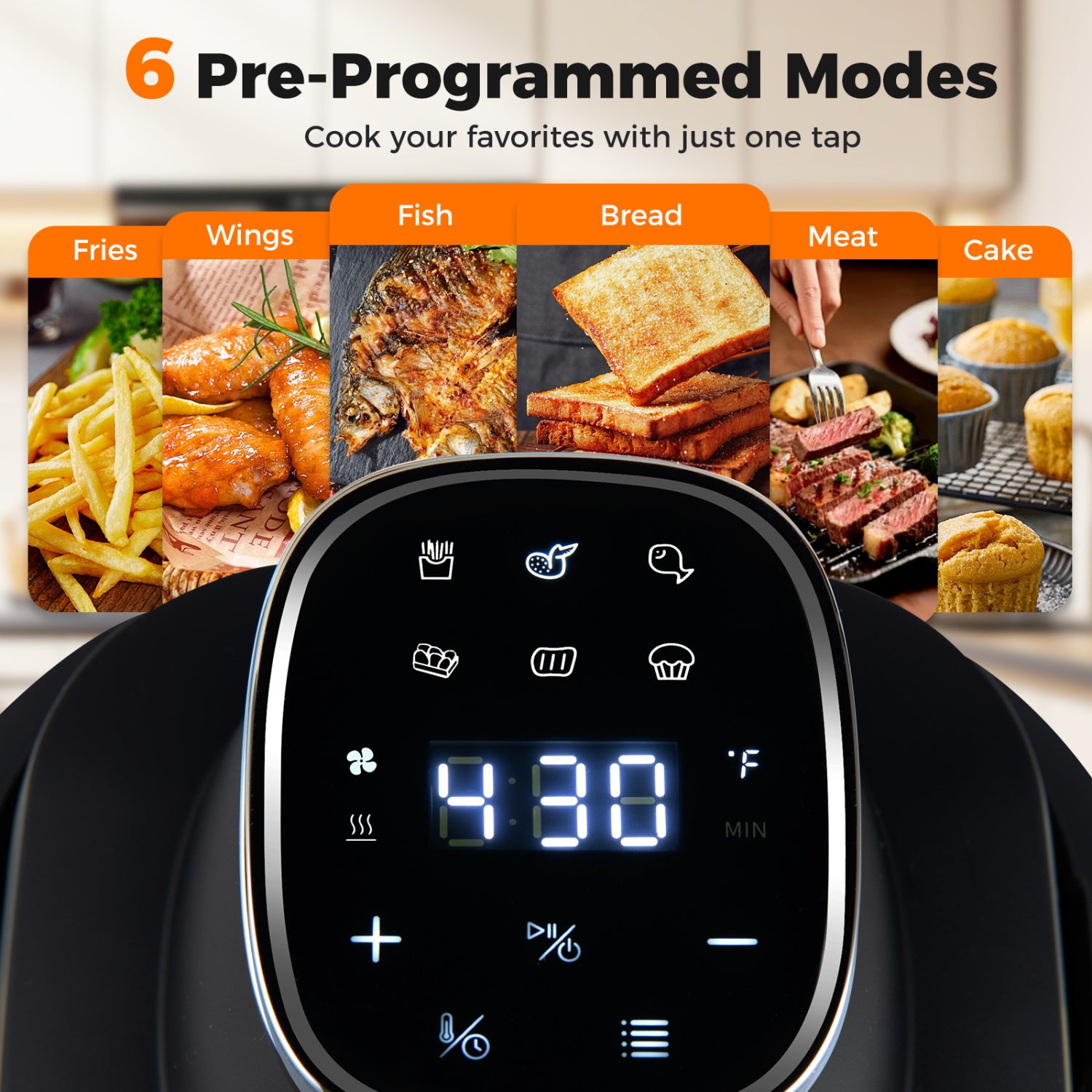6-In-1 Portable Glass Air Fryer, 1500W, Dual Containers With Lids, Dishwasher Safe, Black Air Fryers at Gallery Canada