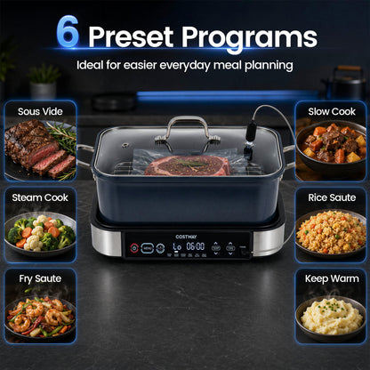 6-in-1 Programmable Slow Cooker, Keep Warm, Timer