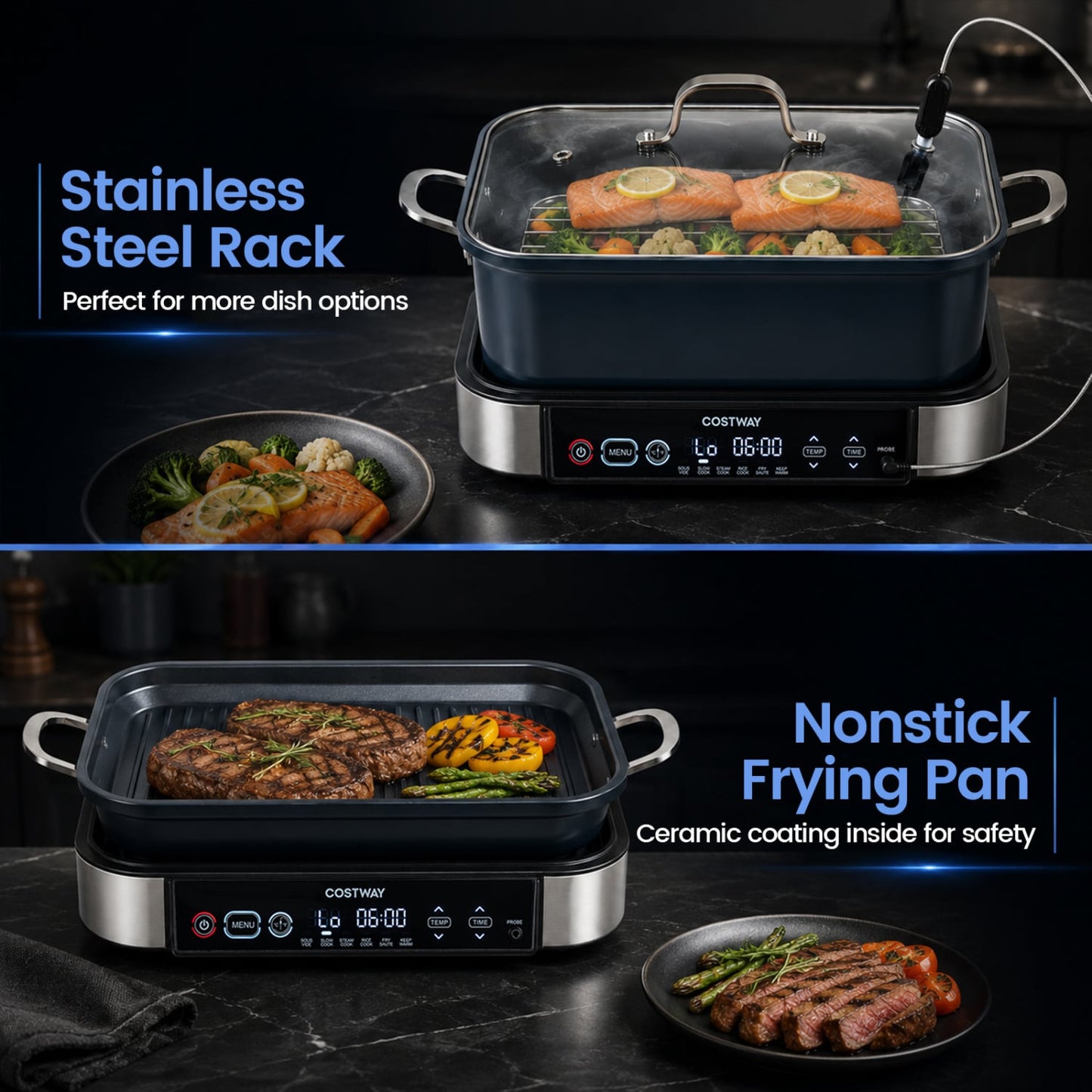 6-in-1 Programmable Slow Cooker, Keep Warm, Timer