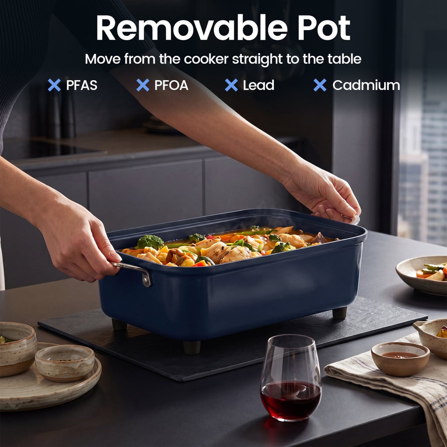 6-in-1 Programmable Slow Cooker, Keep Warm, Timer