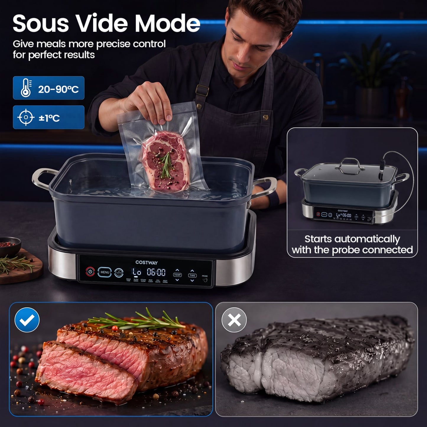 6-in-1 Programmable Slow Cooker, Keep Warm, Timer