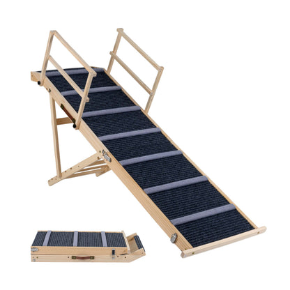 6-Level Adjustable Foldable Dog Ramp, Dark Gray