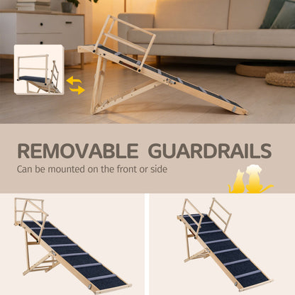 6-Level Adjustable Foldable Dog Ramp, Dark Gray