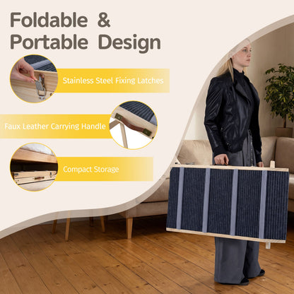 6-Level Adjustable Foldable Dog Ramp, Dark Gray