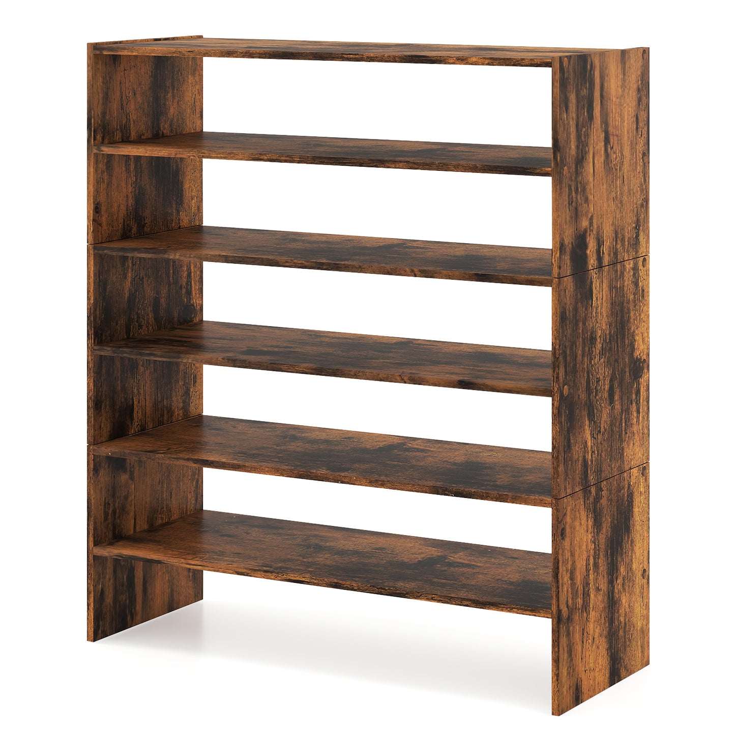6-tier Shoe Rack with Anti-tipping Device for Entryway, Rustic Brown Shoe Racks & Storage Benches at Gallery Canada