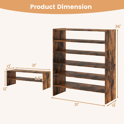 6-tier Shoe Rack with Anti-tipping Device for Entryway, Rustic Brown Shoe Racks & Storage Benches at Gallery Canada
