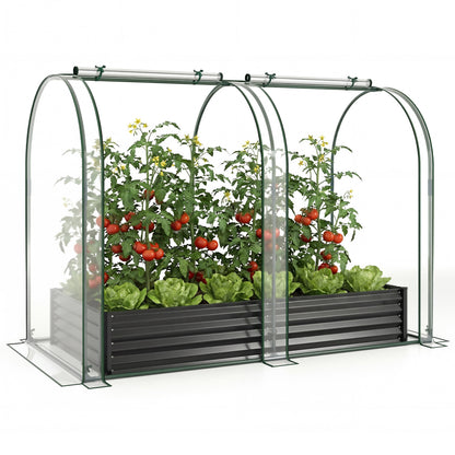 6 x 3 x 1 FT Galvanized Raised Garden Bed, Greenhouse Cover, Black Raised Garden Beds Black at Gallery Canada