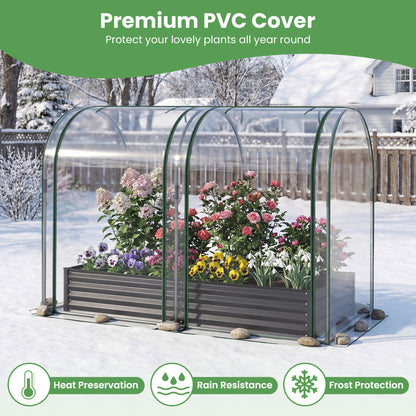 6 x 3 x 1 FT Galvanized Raised Garden Bed, Greenhouse Cover, Black Raised Garden Beds at Gallery Canada