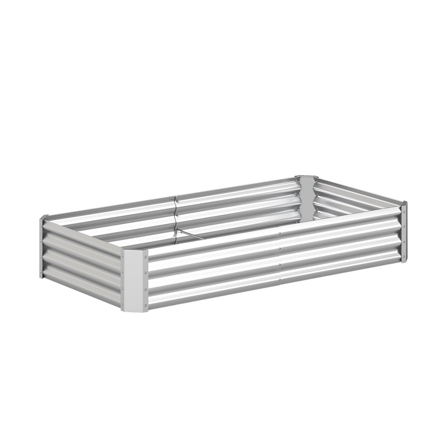 6 x 3 x 1 FT Galvanized Raised Garden Bed, Silver Raised Garden Beds at Gallery Canada