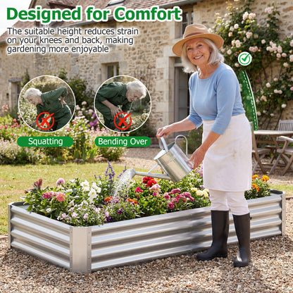 6 x 3 x 1 FT Galvanized Raised Garden Bed, Silver Raised Garden Beds at Gallery Canada