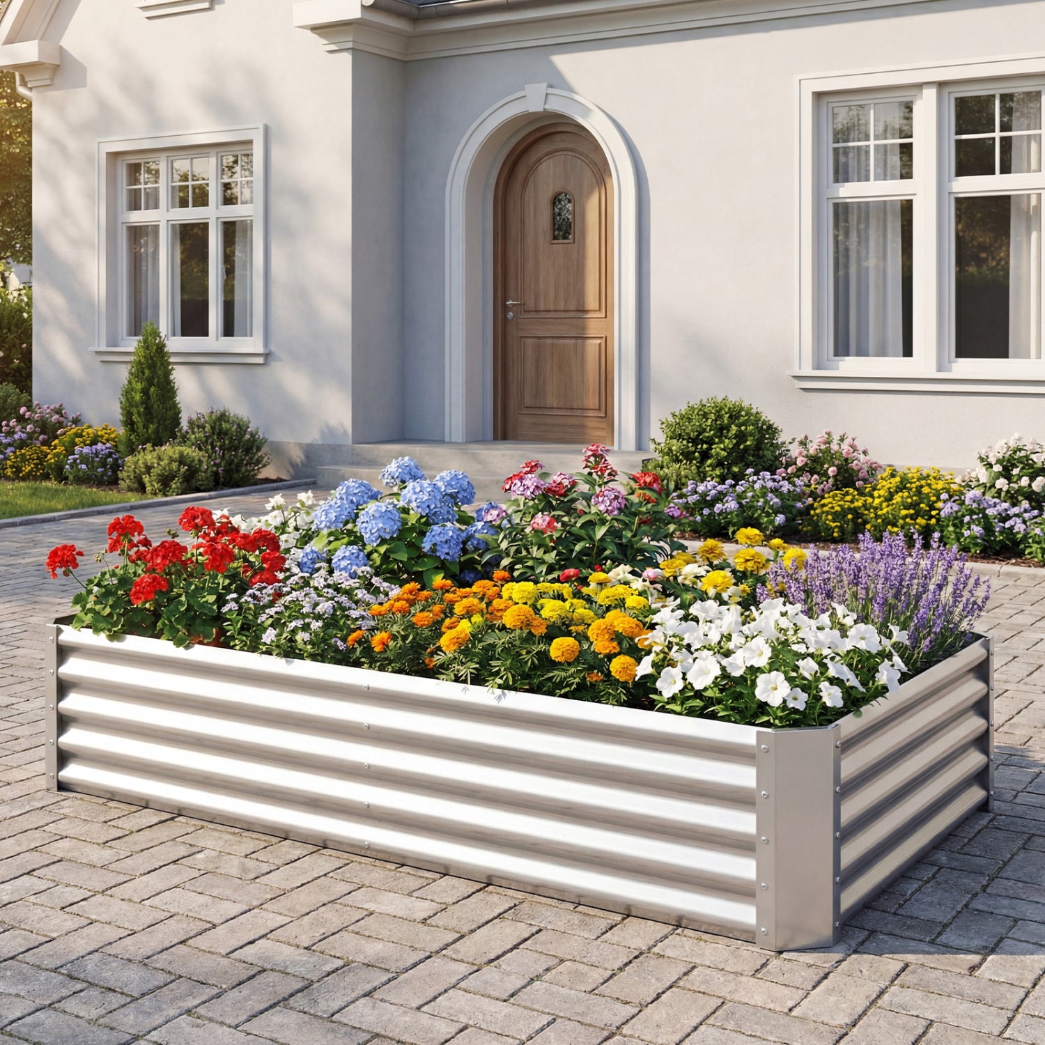6 x 3 x 1 FT Galvanized Raised Garden Bed, Silver Raised Garden Beds at Gallery Canada