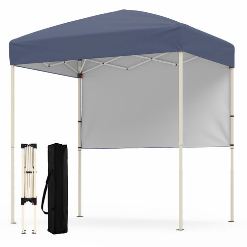 6 x 4 FT Pop-Up Canopy Tent, Half Sidewall, Easy Setup, Gray