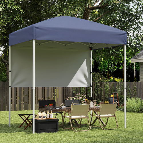 6 x 4 FT Pop-Up Canopy Tent, Half Sidewall, Easy Setup, Gray