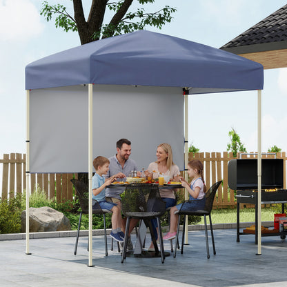 6 x 4 FT Pop-Up Canopy Tent, Half Sidewall, Easy Setup, Gray Canopies at Gallery Canada