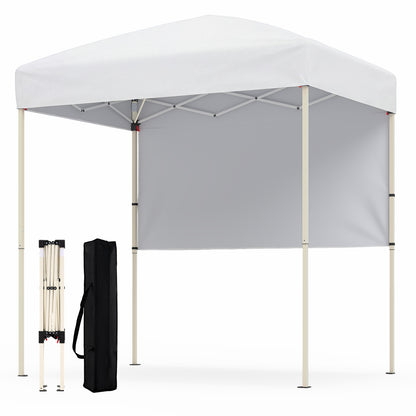 6 x 4 FT Pop-Up Canopy Tent, Half Sidewall, Easy Setup, White Canopies White at Gallery Canada