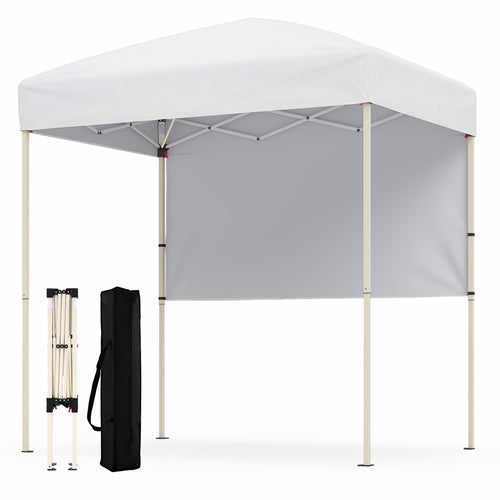 6 x 4 FT Pop-Up Canopy Tent, Half Sidewall, Easy Setup, White