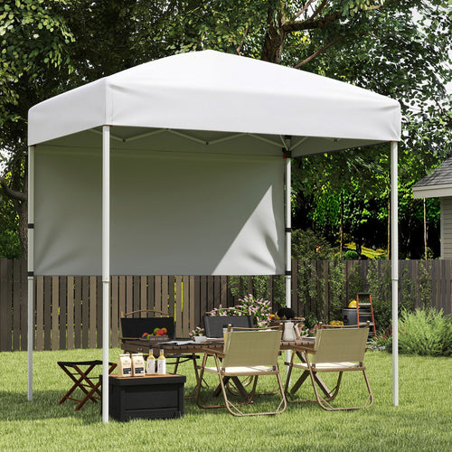6 x 4 FT Pop-Up Canopy Tent, Half Sidewall, Easy Setup, White