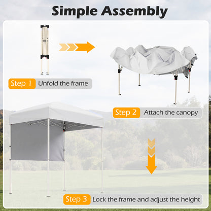 6 x 4 FT Pop-Up Canopy Tent, Half Sidewall, Easy Setup, White Canopies at Gallery Canada