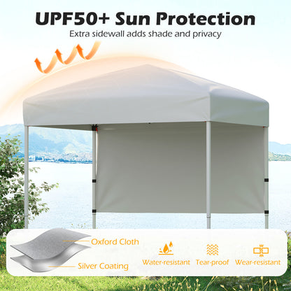 6 x 4 FT Pop-Up Canopy Tent, Half Sidewall, Easy Setup, White Canopies at Gallery Canada