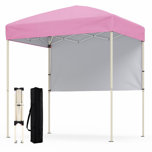 6x4 FT Pop-Up Canopy Tent with Half Sidewall, Pink