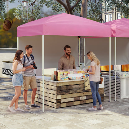 Tente Pop-Up Canopée 1,8x1,2 m avec demi-paroi latérale, Rose