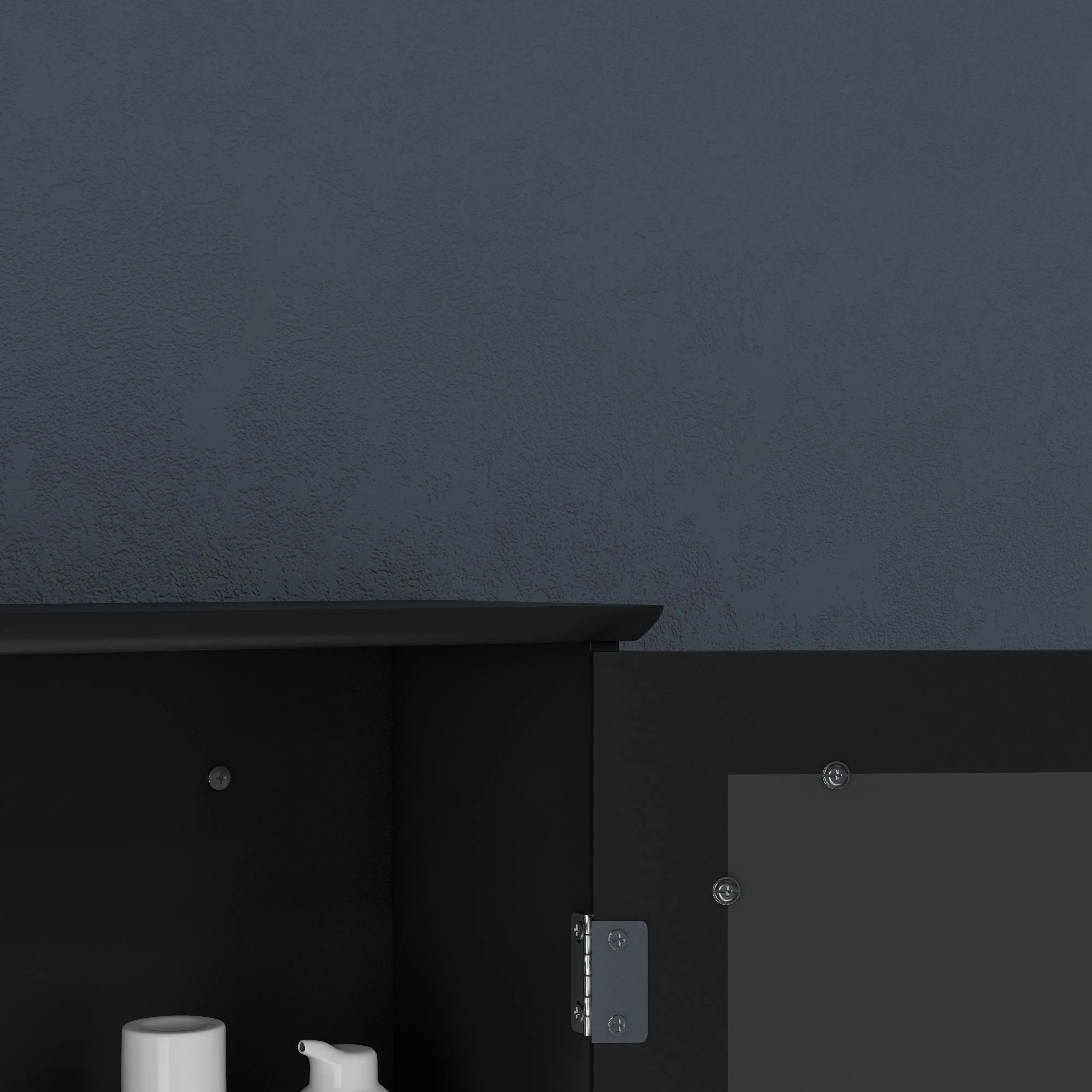 Wall Mounted Bathroom Mirror Cabinet with Shelves, Black Mirror Medicine Cabinets at Gallery Canada