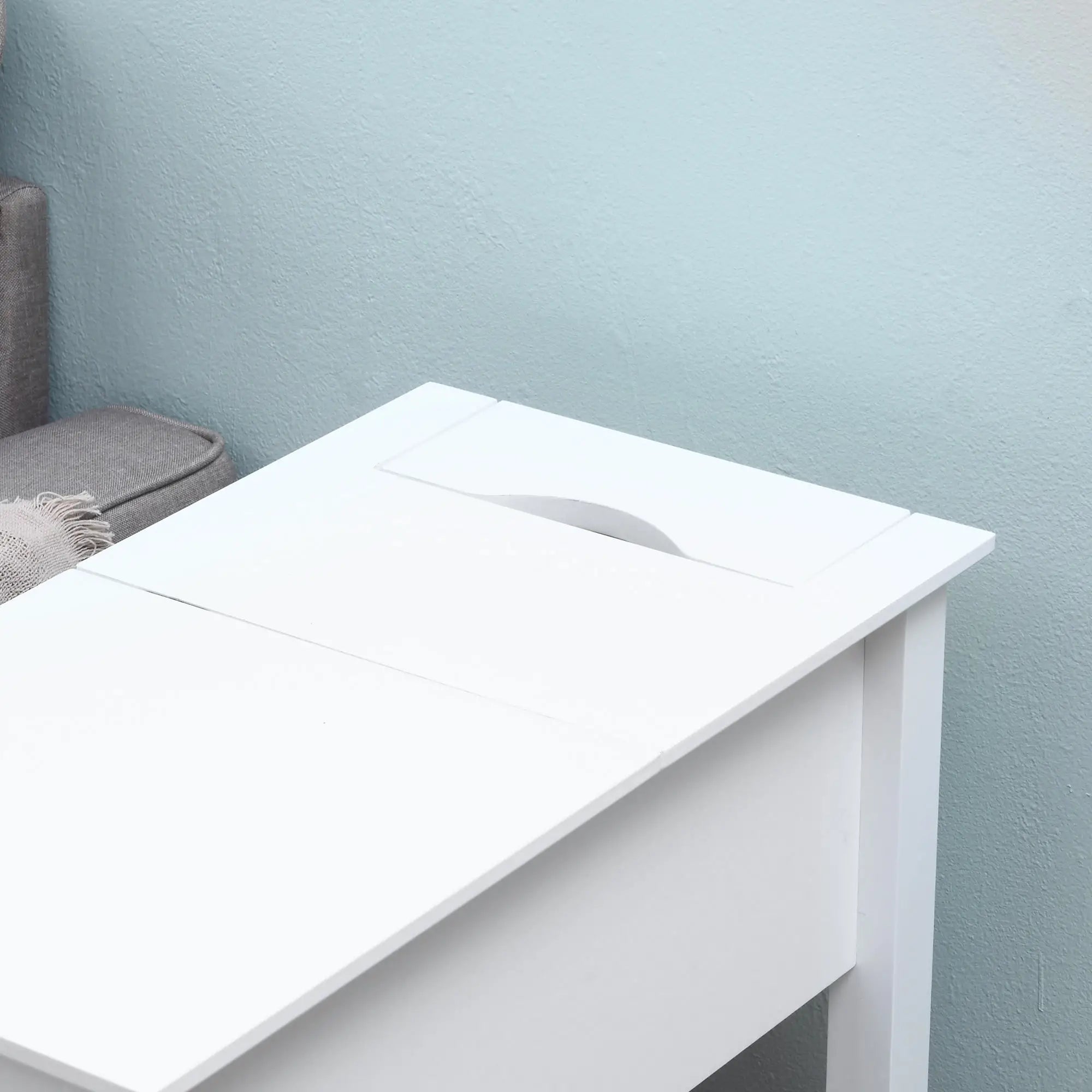 Flip Top End Table, Side Table with Storage, Narrow Nightstand, White Side Tables at Gallery Canada