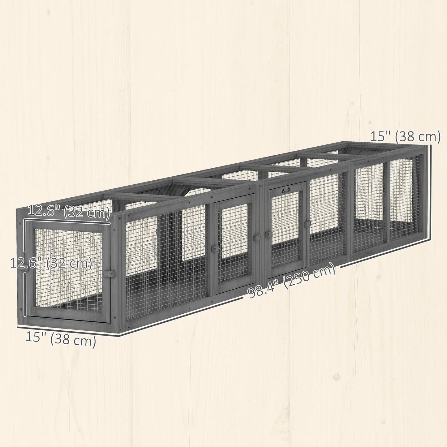 Cat Tunnel, Outdoor Enclosure, 8 Doors, 98", Dark Grey Outdoor Cat Enclosures at Gallery Canada