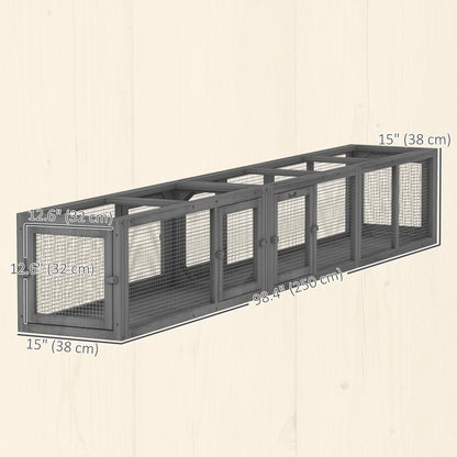 Cat Tunnel, Outdoor Enclosure, 8 Doors, 98", Dark Grey Outdoor Cat Enclosures at Gallery Canada